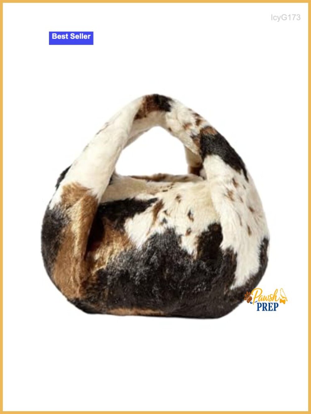 Faux Fur Cow Print Satchel Top Handle Handbag Cute Y2k Purse